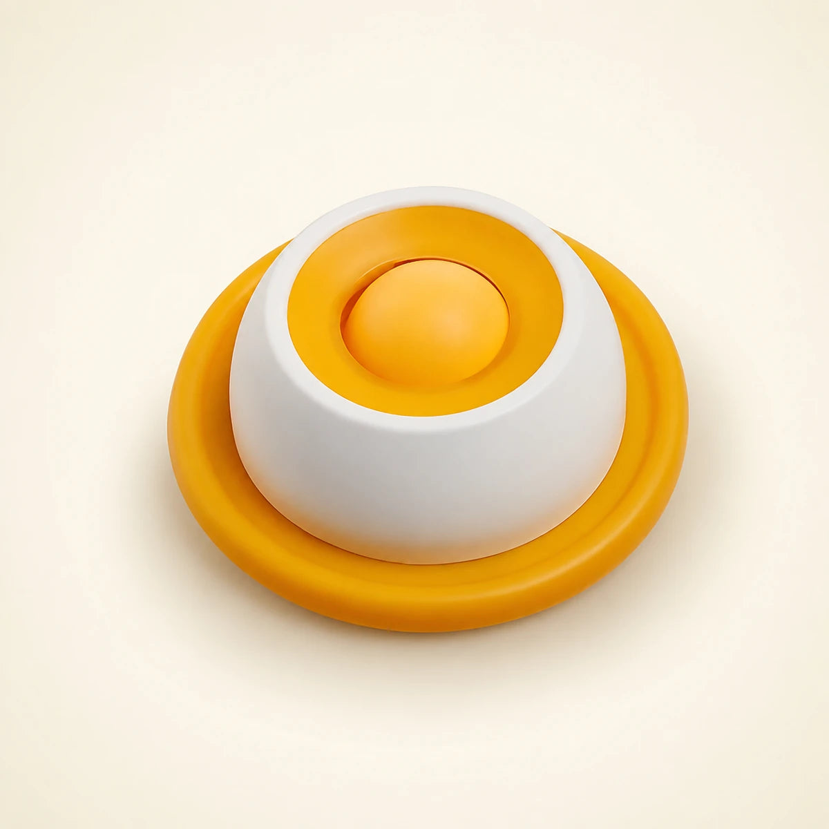 Orange rotating slow feeder licking bowl for cats