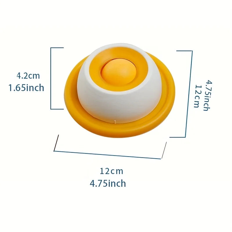 Orange rotating slow feeder licking bowl for cats